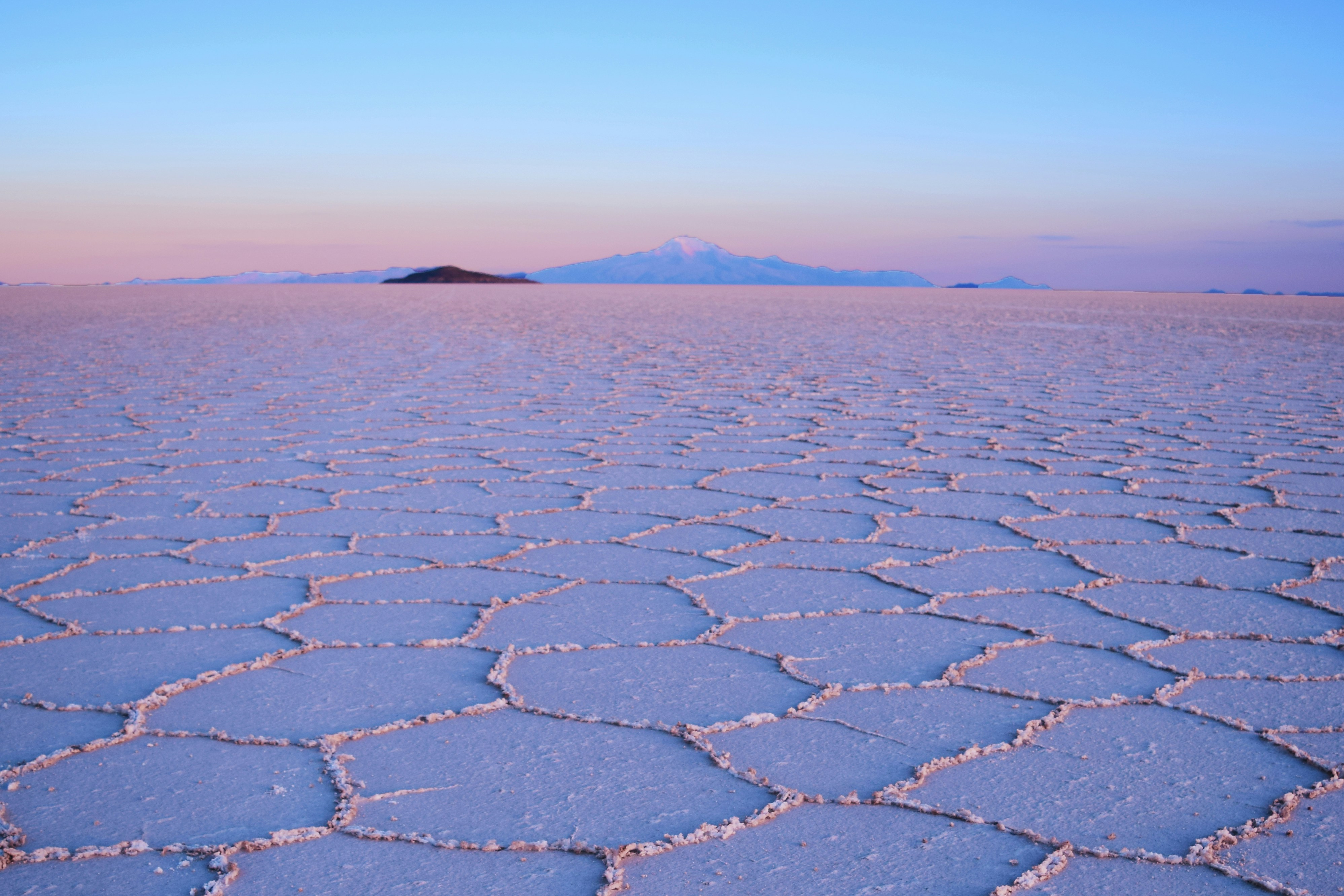 Salt flats at sunset